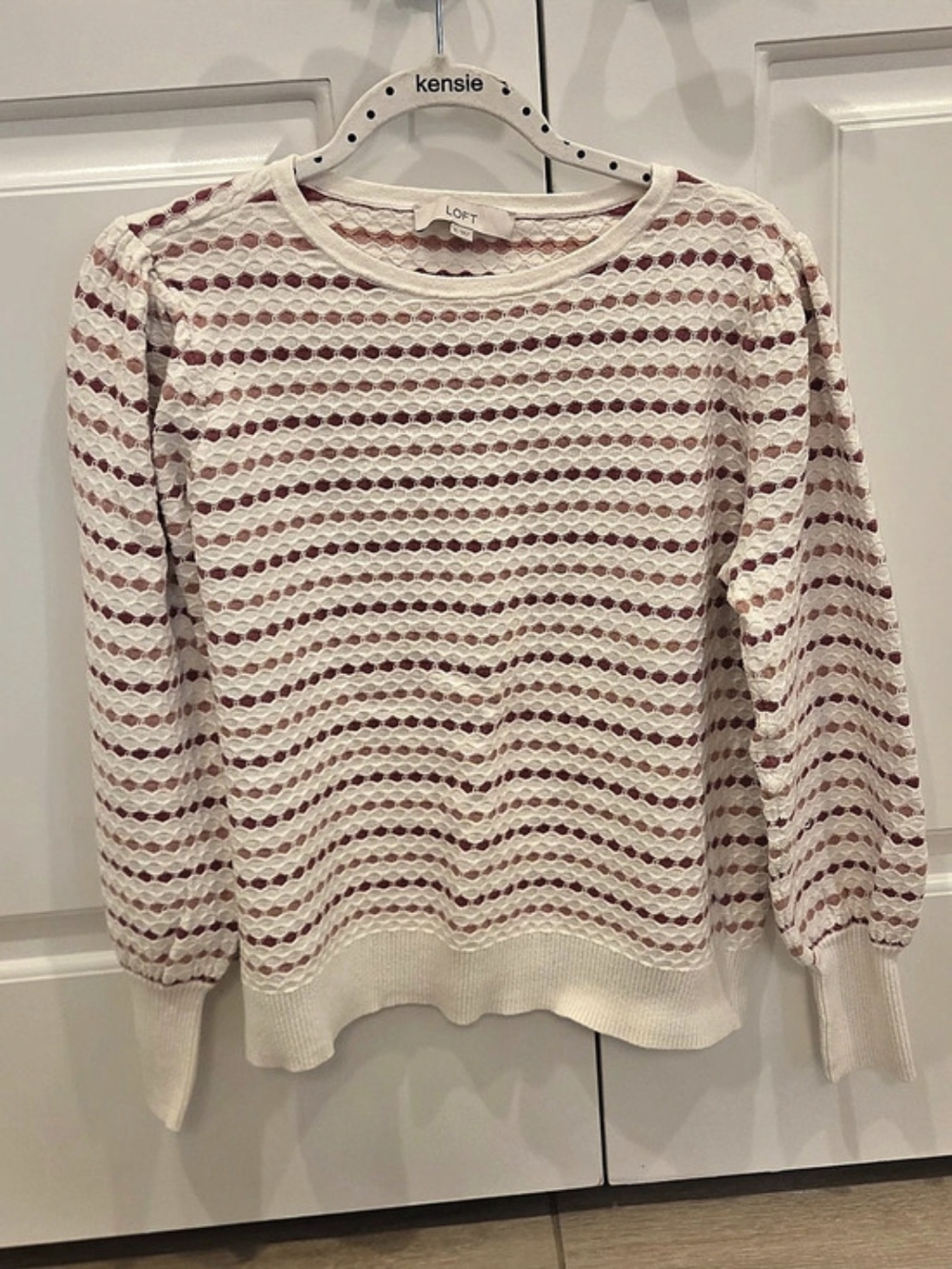 Pink Patterned Crew Neck Sweater
